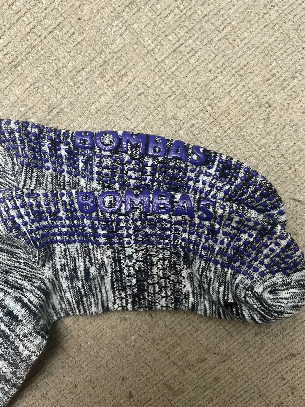 Bombas Women’s Gripper Half Calf Socks Marled Blue M Athleisure Pilates Yoga